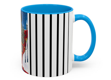 Elegant Winter Woman in Sleigh Colorful Mugs (11oz, 15oz)