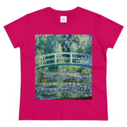 Water Lilies and Japanese Bridge by Claude Monet Women's Midweight Cotton Tee
