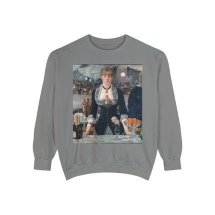 A Bar at the Folies-Bergère by Edouard Manet Unisex Garment-Dyed Sweatshirt