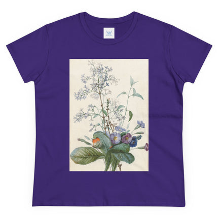 A Bouquet of Flowers with Insects by Pierre Joseph Redouté Women's Midweight Cotton Tee
