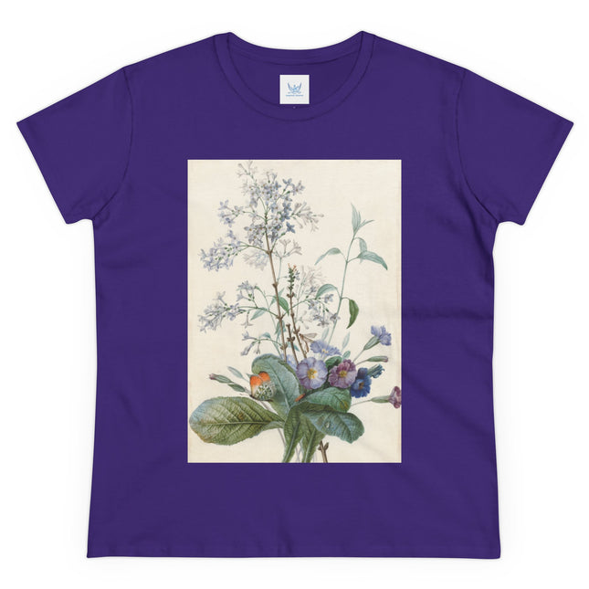 A Bouquet of Flowers with Insects by Pierre Joseph Redouté Women's Midweight Cotton Tee