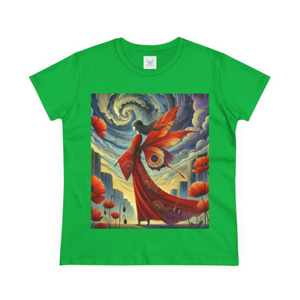 The Poppy Fairy in the Wind Cotton Tee