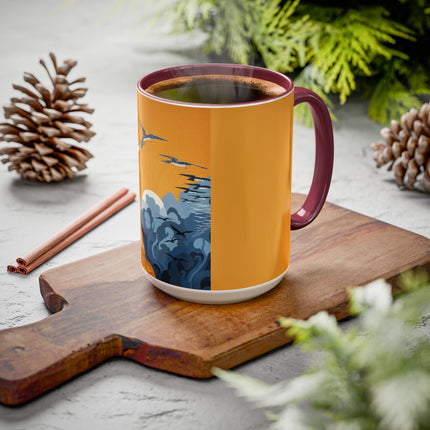 Falcon Mistress Colorful Mugs – Art Deco Majesty & Mythic Freedom