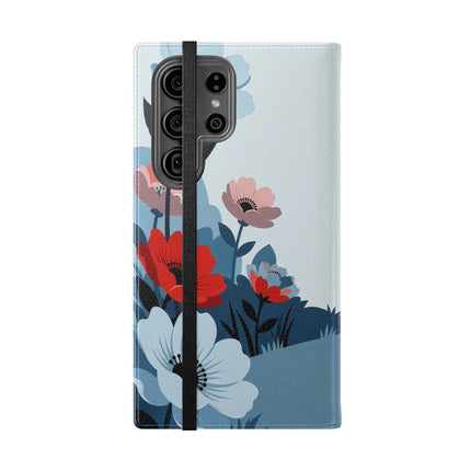 🌺🐕 The Lady Of The Flower Walk Flip Case – Art Deco Garden Stroll