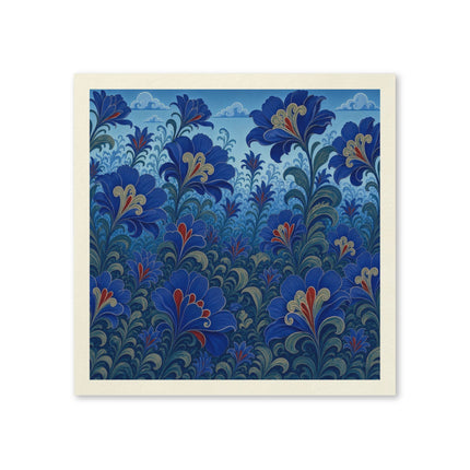 💙🌿 The Sapphire Blue Enchanted Blossom Garden Napkins – Elegant Botanical Floral Art