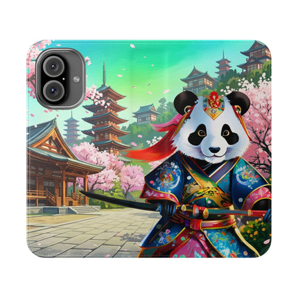 🦊⚔️ Cyberpunk Panda Samurai Flip Case – Futuristic Honor & Kitsune Spirit