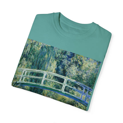 Water Lilies and Japanese Bridge by Claude Monet Unisex Garment-Dyed T-shirt