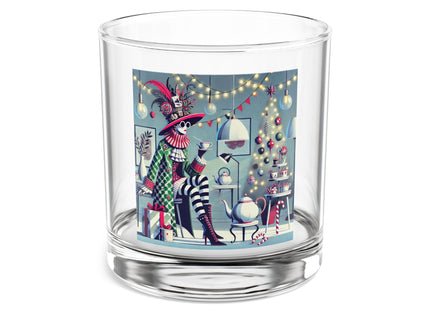 Whimsical Christmas Tea Party Rocks Glass, 10oz