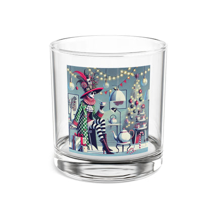 Whimsical Christmas Tea Party Rocks Glass, 10oz