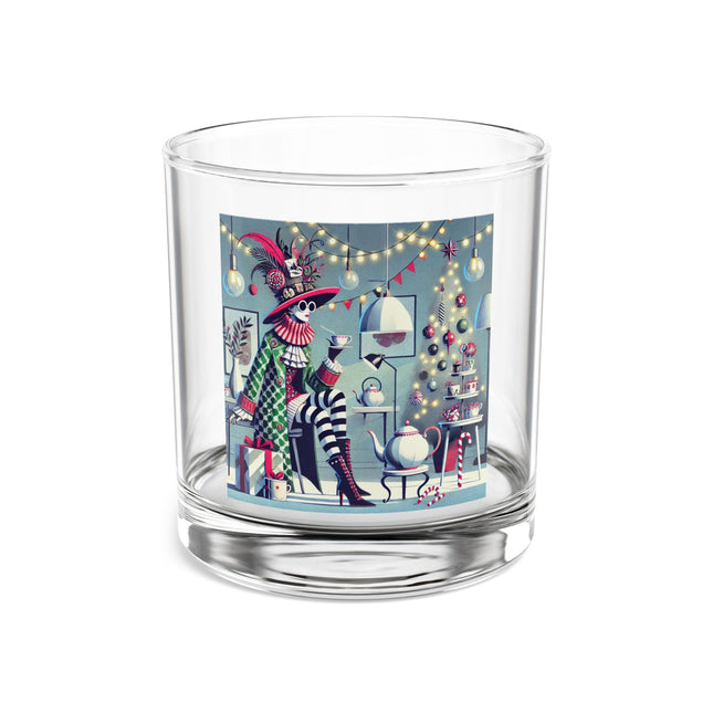 Whimsical Christmas Tea Party Rocks Glass, 10oz
