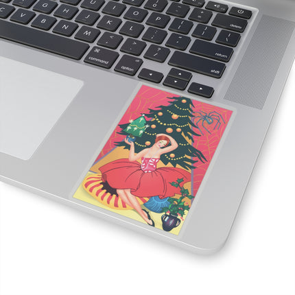 Art Deco Christmas Enchantment Kiss-Cut Stickers (4 Sizes)