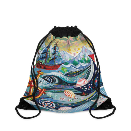Nautical Patterns Drawstring Bag