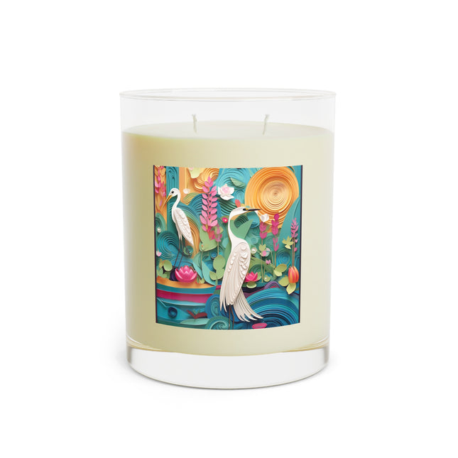 Elegant Egret Oasis Scented Candle - Full Glass, 11oz - The White Tea & Fig, The Lavender & Sage, and The Ocean Mist & Moss