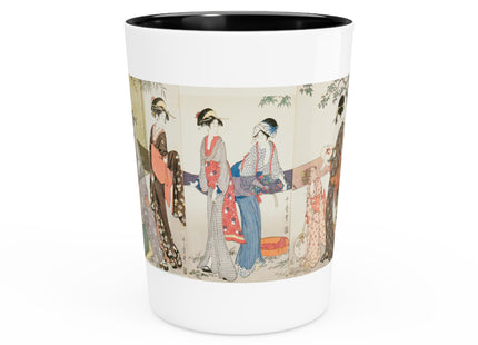 Drying and Stretching Cloth by Kitagawa Utamaro Ceramic Shot Glass