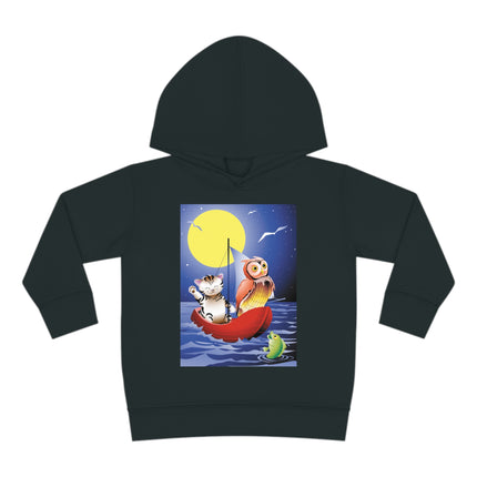 Embarking on a Moonlit Journey Toddler Pullover Fleece Hoodie