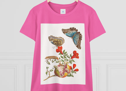Blue Butterflies and Pomegranate Cotton Tee