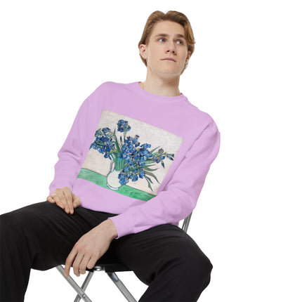 Irises by Vincent Van Gogh Unisex Garment-Dyed Sweatshirt