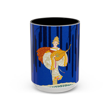 Celestial Melody Colorful Mug (11oz, 15oz) – Musical Grace, Starlit Beauty & Art Deco Elegance