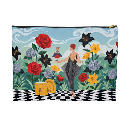 🌹🎭 The Lady Of The Little Dancer Accessory Pouch – Art Deco Floral Fantasy