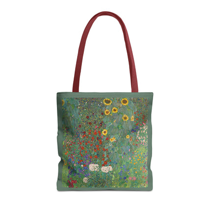 Farm Garden with Sunflowers by Gustav Klimt Tote Bag (AOP)