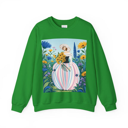 🌻🎀 The Sunflower Garden Bouquet Crewneck Sweatshirt – Art Deco Floral Elegance