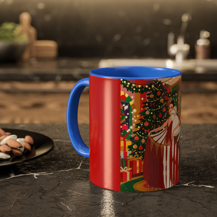 🎄💃 The Christmas Mirror Duet Colorful Mug – Art Deco Holiday Elegance