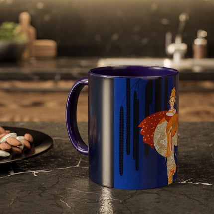 Celestial Melody Colorful Mug (11oz, 15oz) – Musical Grace, Starlit Beauty & Art Deco Elegance