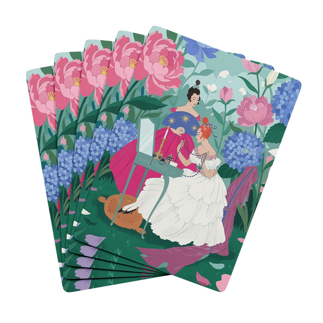 🌸🪞 The Ladies Of The Blossoming Vanity Playing Cards – Art Deco Floral Elegance