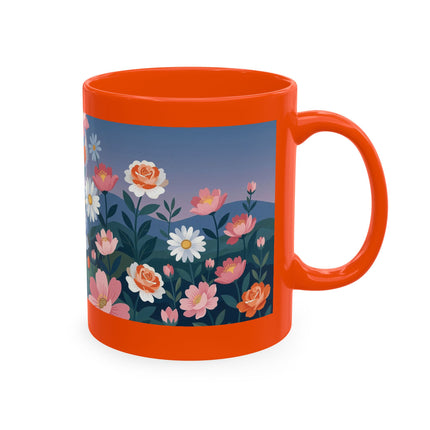 🌸🎭 The Lady Of The Floral Masquerade Garden Ceramic Mug – Art Deco Fashion Whimsy