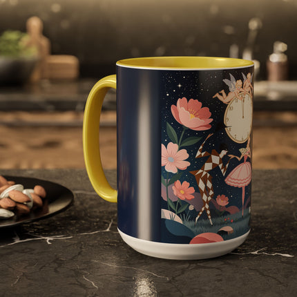 🕛🌸 Midnight Waltz Before Christmas Colorful Mug – Art Deco Holiday Fantasy