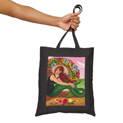 Siren Serenade Cotton Canvas Tote Bag
