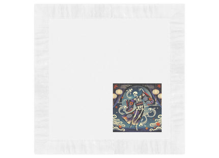 Skeleton Kabuki Performer White Coined Napkins