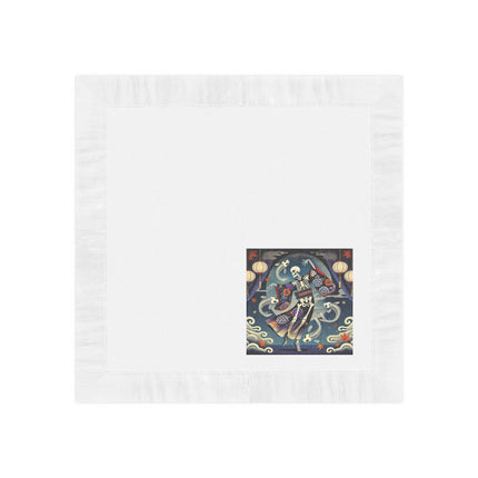 Skeleton Kabuki Performer White Coined Napkins