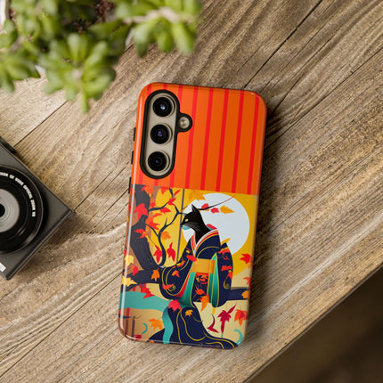 Black Cat in Kimono Phone Cases