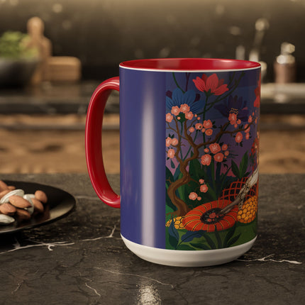 The Garden Of Quiet Reverie Colorful Mugs – Art Deco Botanical Serenity