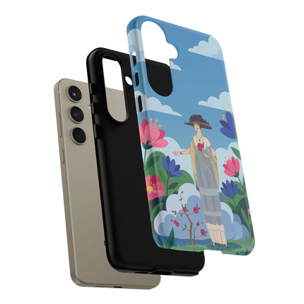 🌸🎩 The Lady Of The Grand Flower Garden Phone Case – Art Deco Fashion Illustration