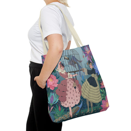 🦜🌸 The Ladies Of The Enchanted Aviary Tote Bag – Art Deco Floral Fantasy