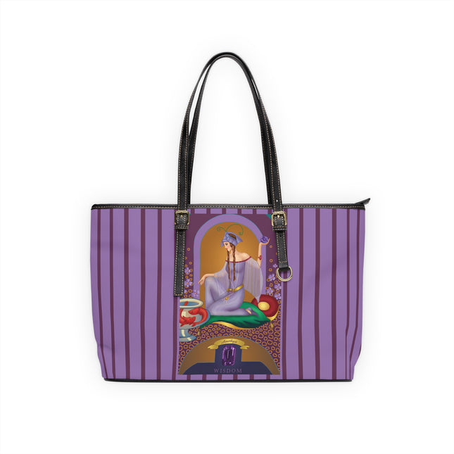 February & Amethyst (from the Gem Series) by Sofia Chiostri PU Leather Shoulder Bag