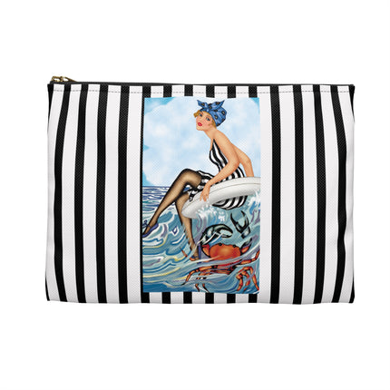 Playful Waves and Fashion Follies Accessory Pouch – Vintage Art Deco Design