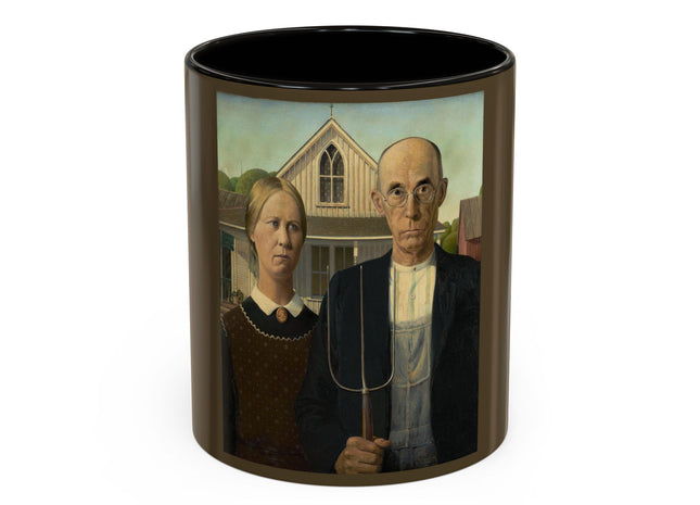 American Gothic by Grant Wood Colorful Mugs (11oz, 15oz)