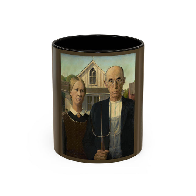 American Gothic by Grant Wood Colorful Mugs (11oz, 15oz)
