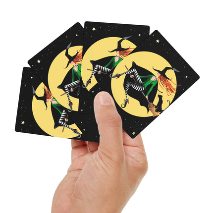 A Witch’s Moonlit Flight Playing Cards