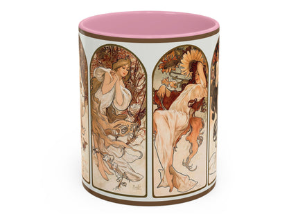 The Seasons by Alphonse Maria Mucha Colorful Mugs (11oz, 15oz)