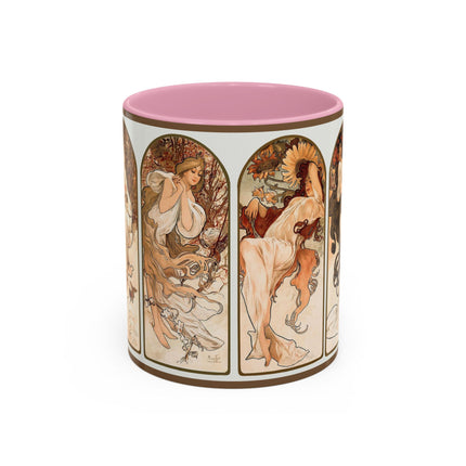 The Seasons by Alphonse Maria Mucha Colorful Mugs (11oz, 15oz)