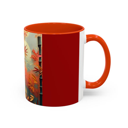 Red Panda at an Autumn Bamboo Grove Colorful Mugs (11oz, 15oz)