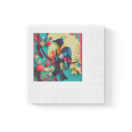 Curious Crow White Coined Napkins