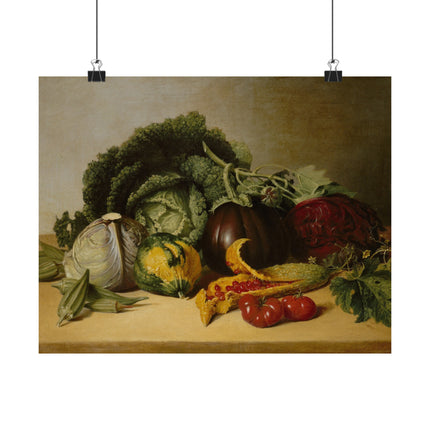 Still Life, Balsam Apple, and Vegetables by James Peale Matte Horizontal Posters