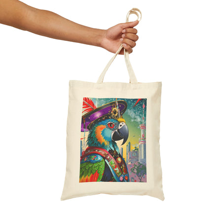 Tech Plumes Cotton Canvas Tote Bag
