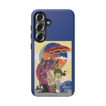 Parasol Sunset Geisha Phone Case – Elegant Twilight Grace