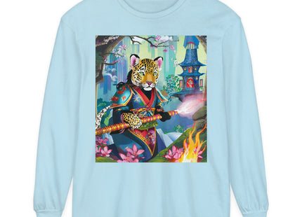 Cyberpunk Leopard Garment-dyed Long Sleeve T-Shirt